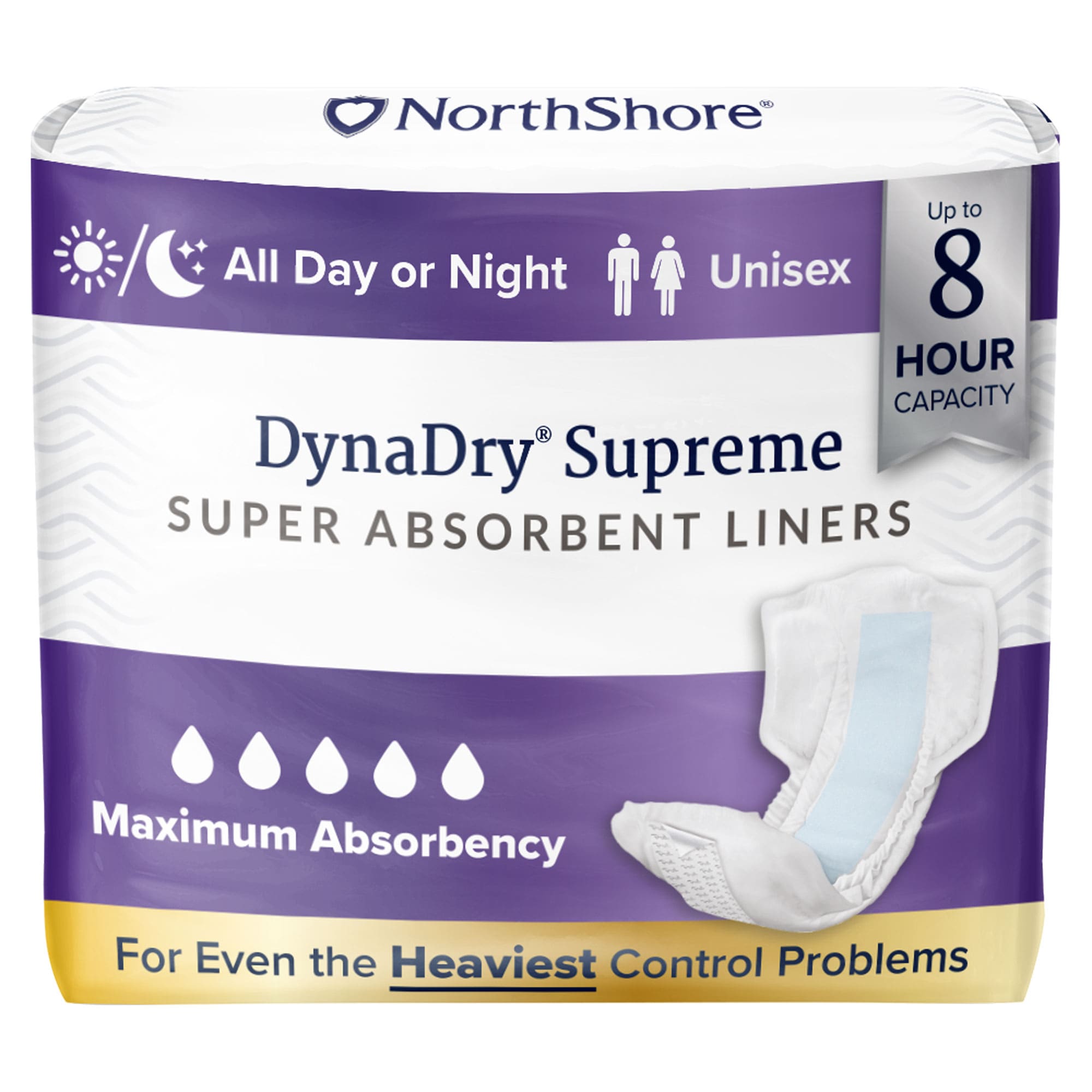 NorthShore DynaDry Supreme Heavy Unisex Incontinence Liners