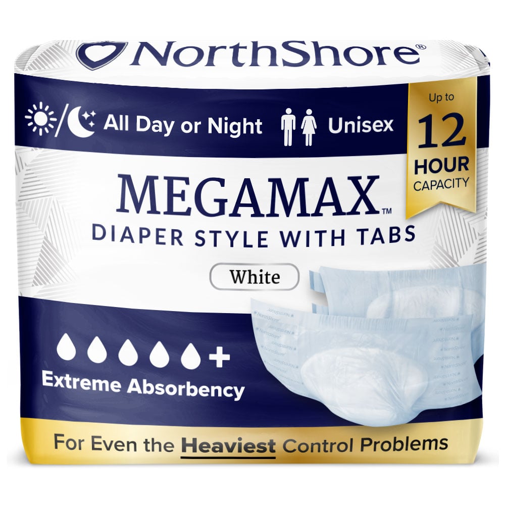 MEGAMAX adult diapers with tabs for bowel incontinence
